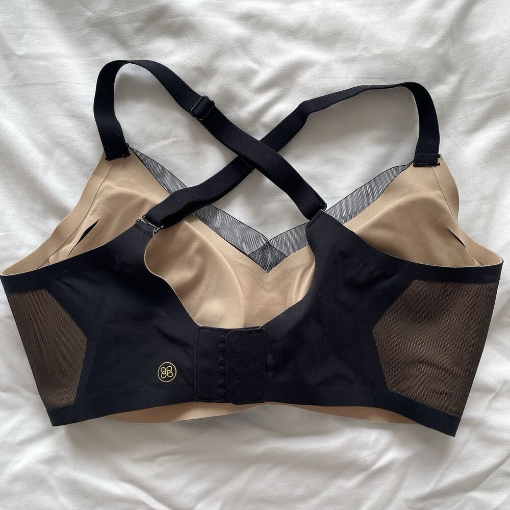 NWOT Honeylove Crossover VNeck Wireless Bra Black Mesh Adjustable Size S 32B-34C - Picture 5 of 10